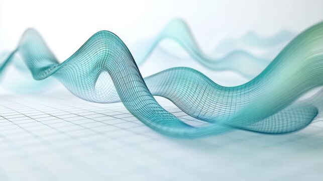3D Chart Depicting Global Trade Policy Effects on Economic Growth - Blue and Green Visualization