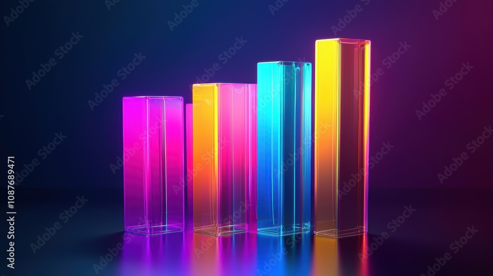 Poster vibrant 3d bar chart showcasing global smartphone sales by region in 2024 for data analysis