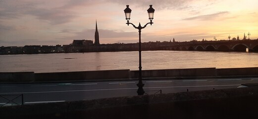 sunset over the river