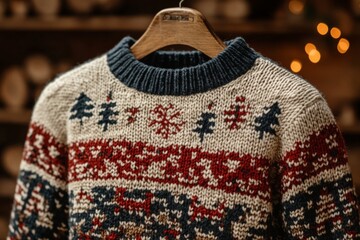 A cozy Christmas jumper. Generative AI