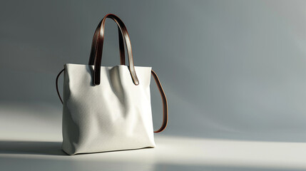 A sleek tote bag against a light gray background