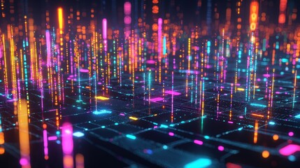Fototapeta premium 3D Scatter Plot Showing Global Urbanization and Carbon Emissions Trends for Data Analysis