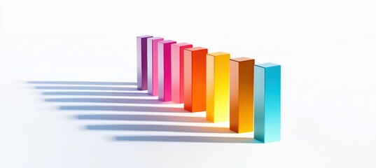 Obraz premium Colorful Bar Chart Illustrating AI Technology Market Penetration Across Sectors in 2024