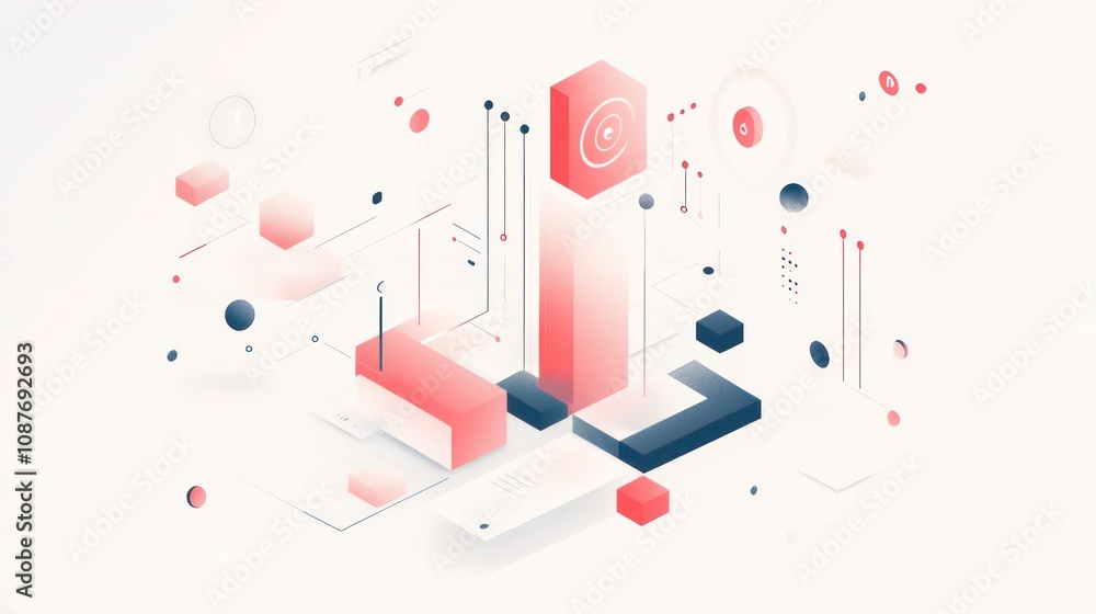 Poster bounce rate and site performance, illustrated in a minimalist style with charts showing traffic flow