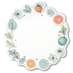 fruits and leaves ornament sricker