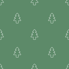 Merry Christmas and Happy New Year, Christmas tree seamless pattern. 