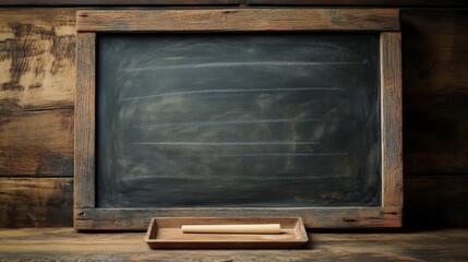 Rustic Chalkboard on Wood Background