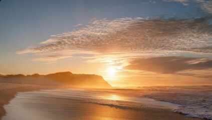 Fototapeta premium Sunsets of Serene beach sun tropical ocean