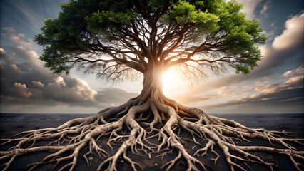 Tree with Deep Roots and Reaching Branches. Perfect for: Grounding ceremonies, Spiritual growth events, Nature workshops