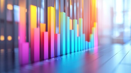 Vibrant 3D Bar Chart of Tech Company Quarterly Sales Over a Year