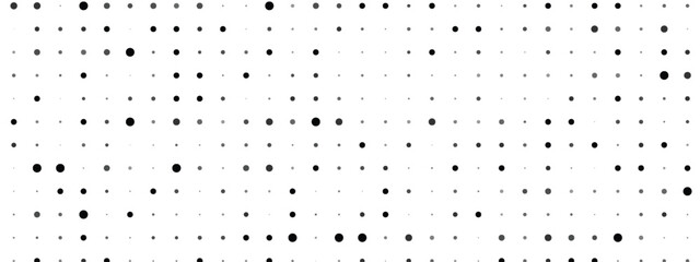 Polka dot pattern template. Monochrome dotted vector texture. Background with black dots. Fade gradient art .