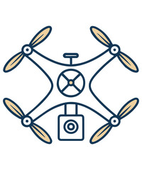 drone sky vision photography logo icon vector, Drone, Photography, Camera line icon