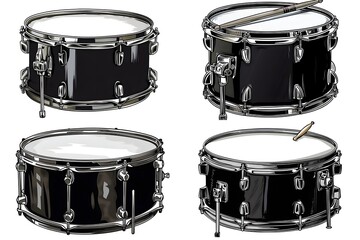 Fototapeta premium Vector illustration set of 50 musical instruments in cartoon style isolated on white background Retro musical instruments set realistic design Music instruments, musical notes and equipment A variety 