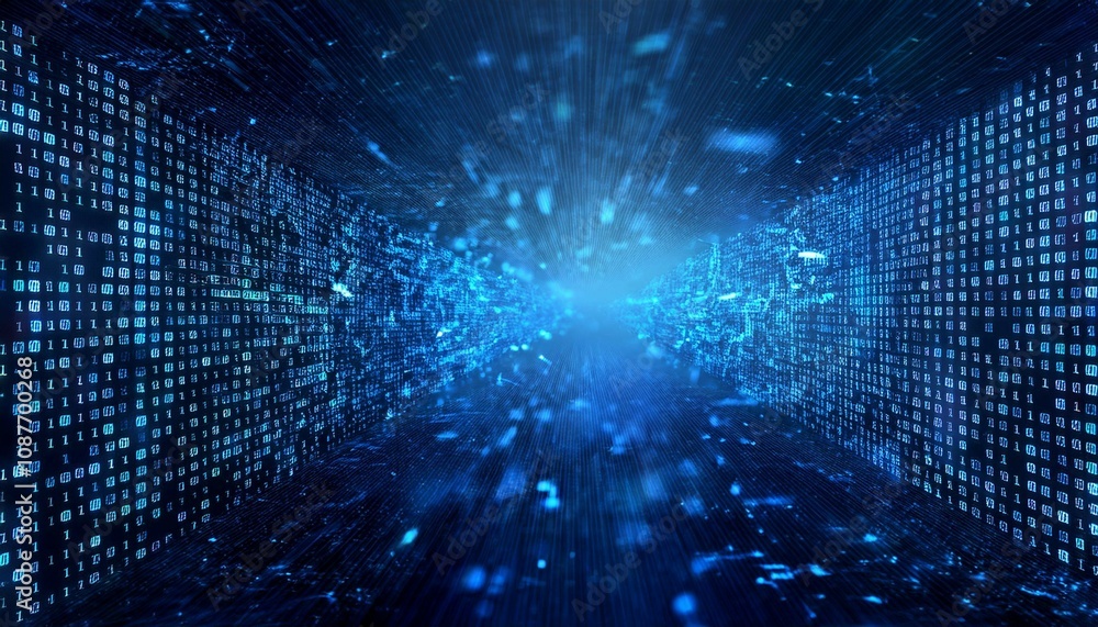 Wall mural binary code background