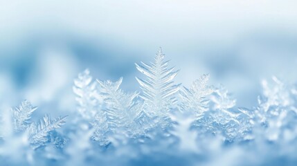 Delicate Ice Crystals: A Winter Wonderland Close-Up