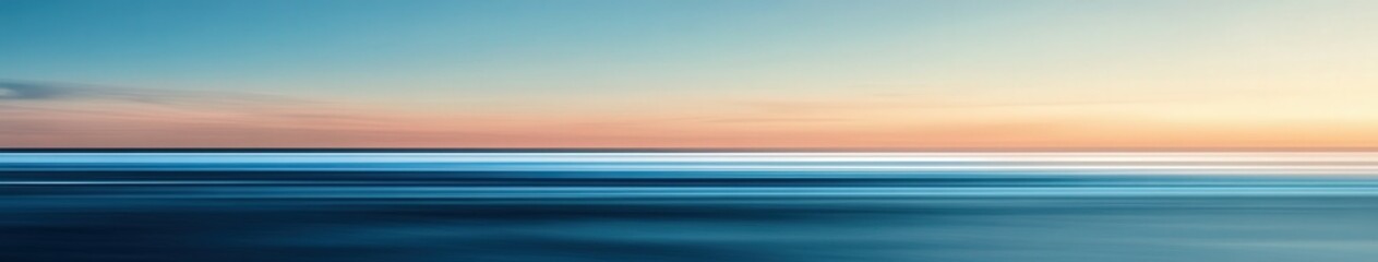 Tranquil sunset over the calm ocean waters at twilight