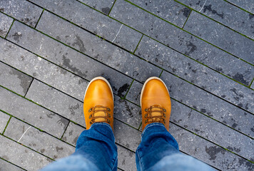 person walking on the stairs