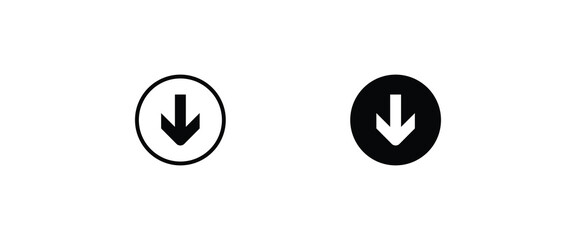 Download arrow vector icon. install. down Upload Load line and flat icons set, editable stroke isolated on white, linear vector outline illustration, symbol logo design style