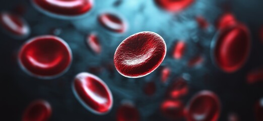 Blood platelets. Microscopic view of blood cells, leukocytes, erythrocytes.