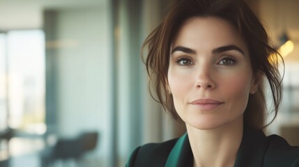 Fototapeta premium Confident Woman Portrait: Business Professional Looking at Camera