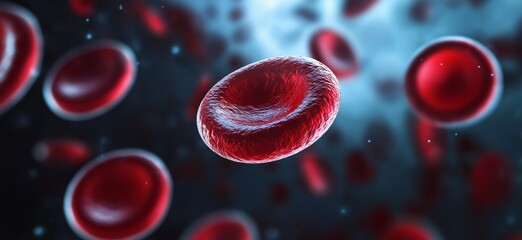 Blood platelets. Microscopic view of blood cells, leukocytes, erythrocytes.