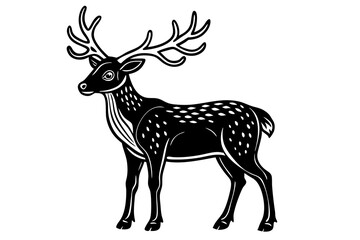 Elegant Line Silhouette Drawing of a Reindeer Simple and Stylish Artwork