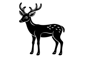 Elegant Line Silhouette Drawing of a Reindeer Simple and Stylish Artwork