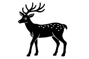 Elegant Line Silhouette Drawing of a Reindeer Simple and Stylish Artwork
