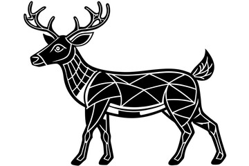 Elegant Line Silhouette Drawing of a Reindeer Simple and Stylish Artwork