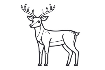 Elegant Line Drawing of a Reindeer Simple and Stylish Artwork