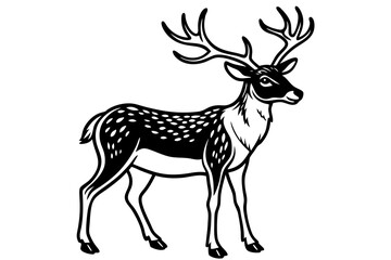 Elegant Line Silhouette Drawing of a Reindeer Simple and Stylish Artwork