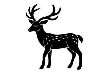 Elegant Line Silhouette Drawing of a Reindeer Simple and Stylish Artwork