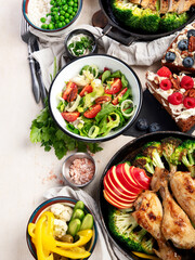 Healthy meal, keto diet, diet lunch concept.
