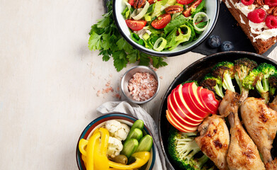 Healthy meal, keto diet, diet lunch concept.