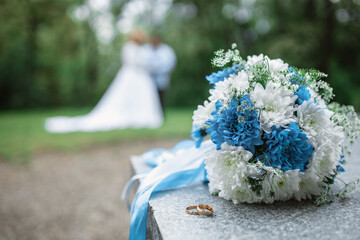 wedding bouquet on the table
