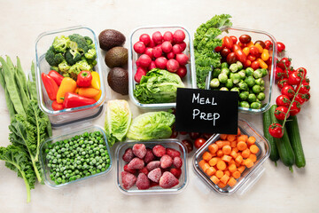 Boxes with fresh raw vegetables on table.