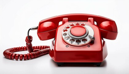 red vintage telephone