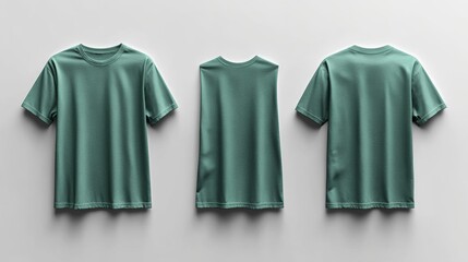 Mint Green Oversized T-Shirt Mockup 3 Angles. Generative AI