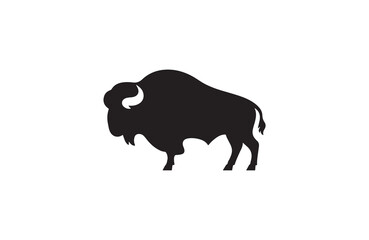 buffalo silhouette vector outline art illustration logo design