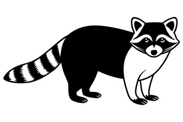 Minimalist Line Silhouette Drawing of a Raccoon Simple & Elegant Art