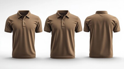 Khaki Polo T-shirt Mockup. Generative AI