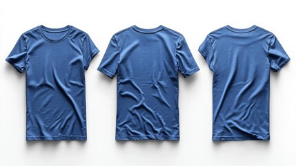Boat Neck T-shirt in Royal Blue. Generative AI