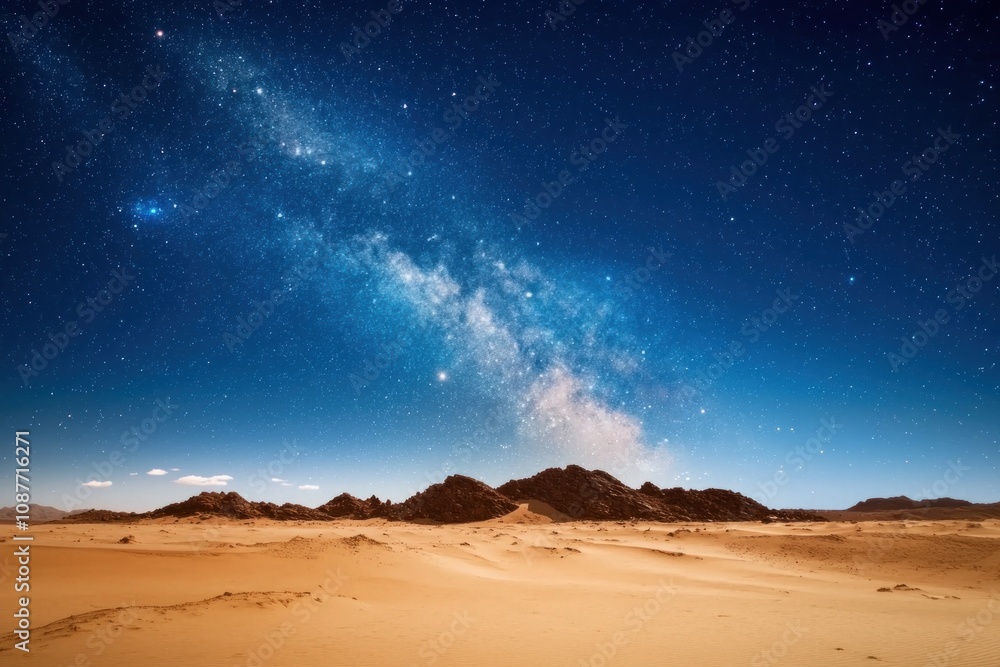 Wall mural a beautiful night sky with a long, thin stream of milk