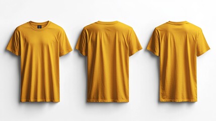 Mustard Muscle Tee Mockup. Generative AI