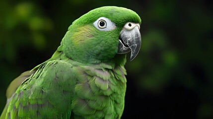 Fototapeta premium Green parrot isolated on transparent background