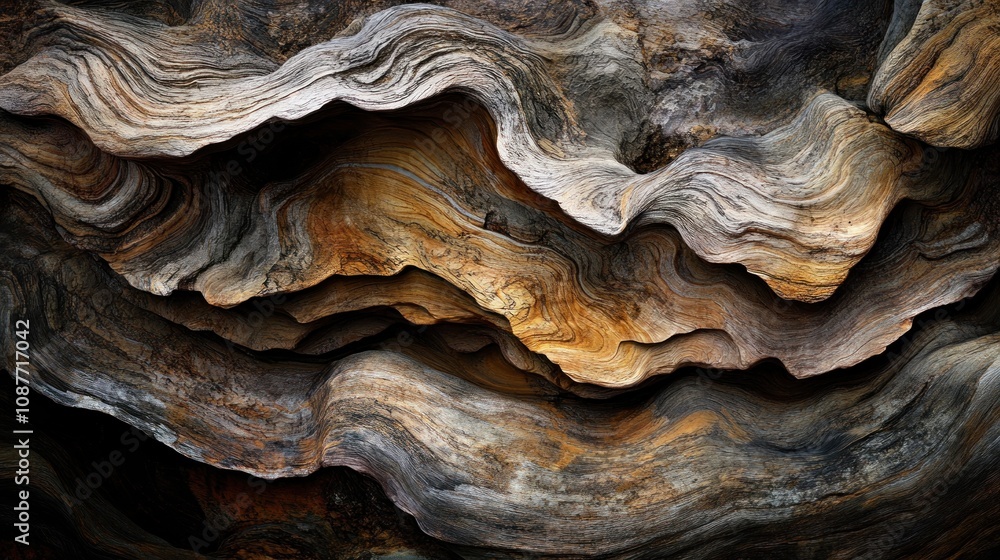 Poster Abstract Swirling Patterns Of Ancient Stone Layers