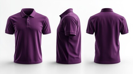 Purple Polo T-Shirt Mockup. Generative AI