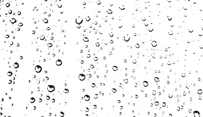 Small water drops texture vector. Rainy window overlay texture. Rain on glass background. Abstract halftone textured effect. Vector Illustration. EPS10.