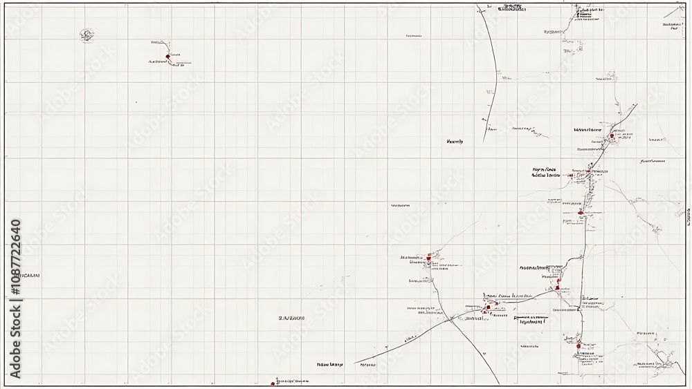 Poster a detailed topographic map with editable features and a geographic grid is displayed on a white back