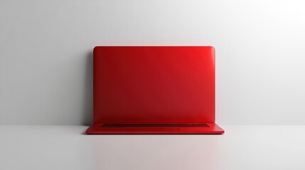 The Red Laptop on Desk